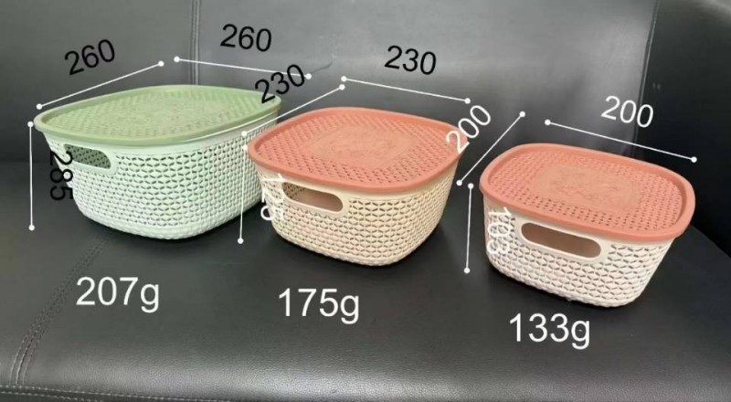 Covered storage basket